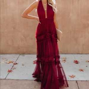 open your heart halter lace maxi dress